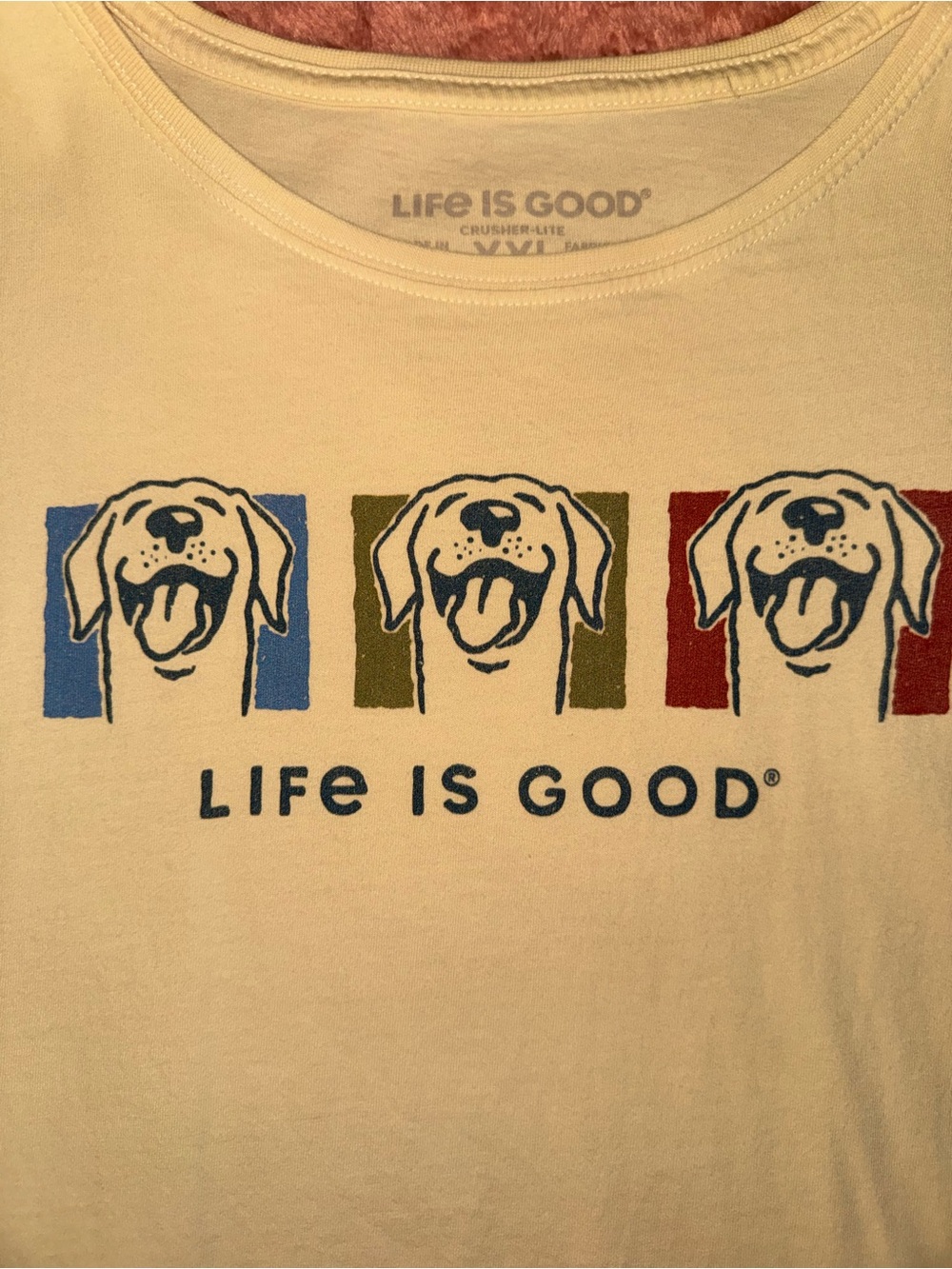 Off white (not yellow) XXL Life Is Good Yellow Dog Graphic Tee for Dogs Lovers - Picture 3 of 4